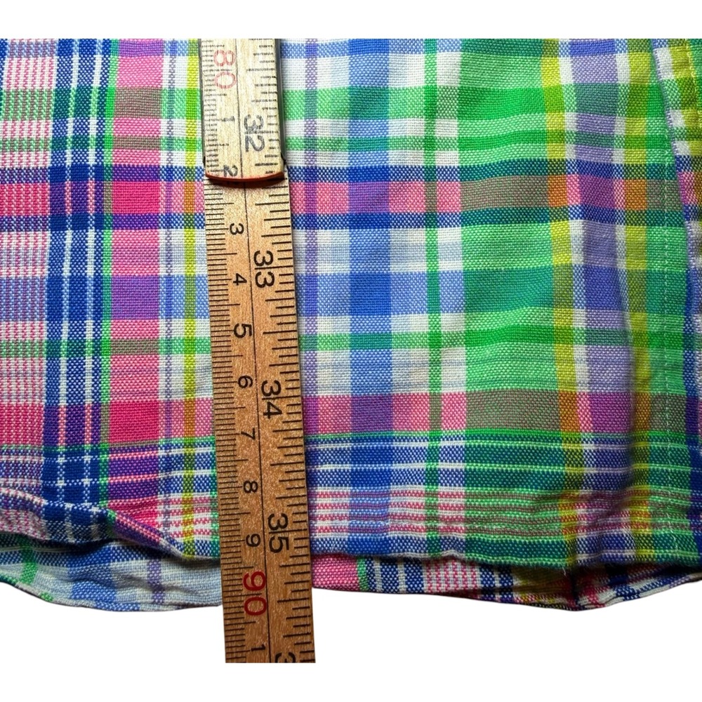 Polo Ralph Lauren Mens 4XB Plaid Button Down Shirt Green Pink Blue Big & Tall - Picture 9 of 9